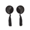 Kinky Diva Cache-Tétons Satin avec Pompon Nipple Couture Noir